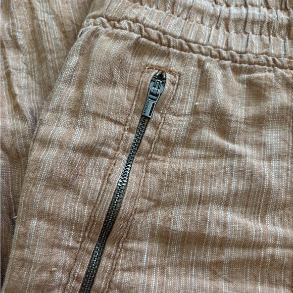 Athleta Cabo Linen Textured Wide Leg Pants Size 4 Sienna Brown - Picture 12 of 12